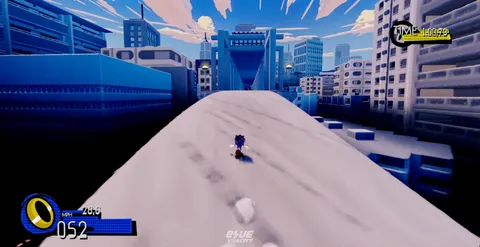 Sonic Breeze - Sonic running through a stylized blue city