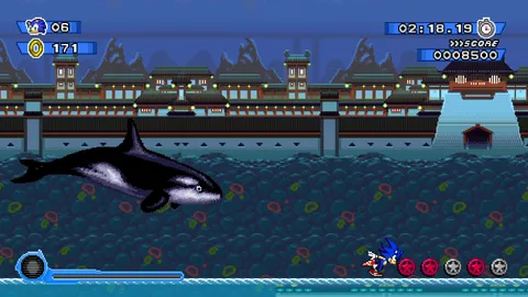 Sonic Colors Demastered - Sweet Mountain zone gameplay with candy-themed platforms