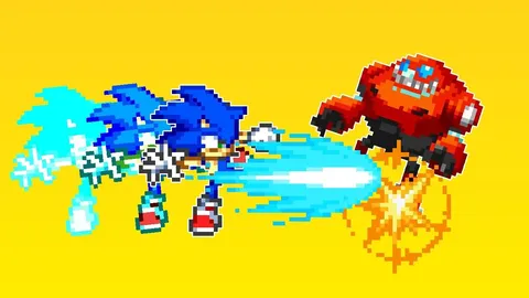 Sonic Momentum - Combat system showing Sonic fighting enemies with afterimage attacks