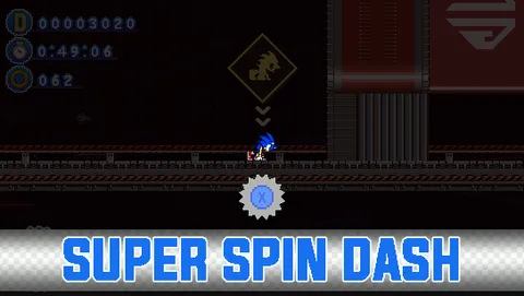 Sonic Definitive - Super Spin Dash prompt with button indicator