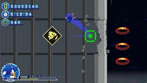 Sonic Definitive - Air dash targeting enemies on metallic platforms
