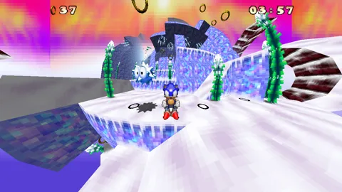 Sonic X-Treme Unity - Crystal Frost ice zone with curved camera